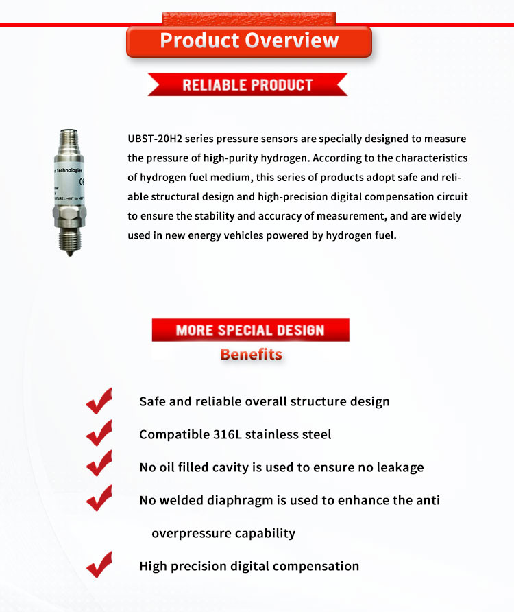 High Accuracy UBST-20H2Y Hydrogen Pressure Transmitter For Nuclear Power Storage