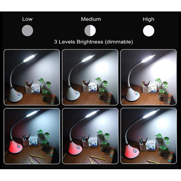 Daylight White Rgb Led Desk Lamp Eye Protection For Bedside Reading