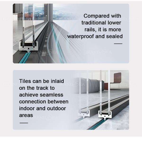 European Standard Design Frameless Aluminum Interior Noiseless Sliding Door for Kitchen