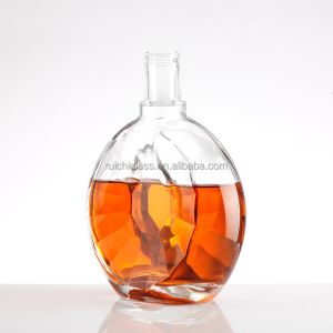 Customized Clear Glass Bottle for XO Brandy Gin Vodka Rum 500ml Screw Cap Cork