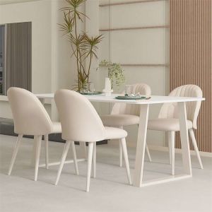 Sintered Stone Table Top Stainless Steel Dining Table With Chairs