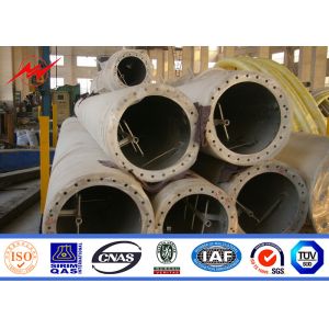 Tubular Telecommunication Monopole Transmission Tower With Powder Coating