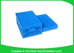 Collapsible Storage Crate With Attached Lids , Portable Plastic Folding Storage