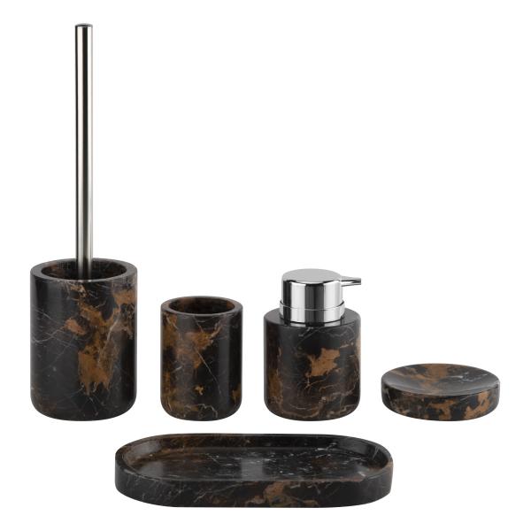 Quality Athens Gold Flower Marble Bathroom Accessories Sets With Chrome Parts wholesale