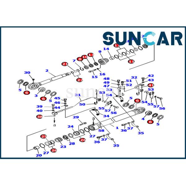 Quality Komatsu PC1800-6 Bucket Cylinder Seal Kit 707-99-77180 Excavator Service Kit Inner Repair Kit wholesale