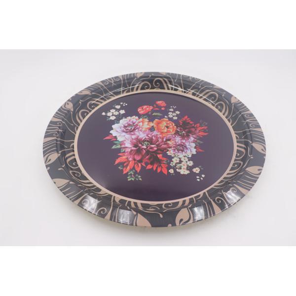 33cm Florla dinner plates metal steel plate set tableware round shape serving