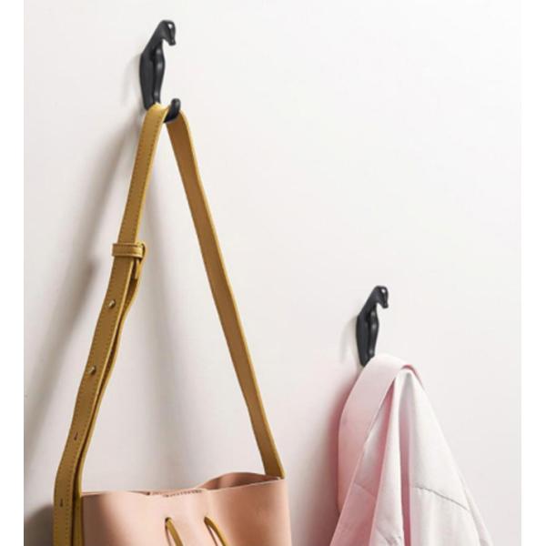 Modern Gold Black Cloth Coat Wall Hooks Hangers Heavy Duty Zinc Alloy Metal Wall Mounted Double Prongs