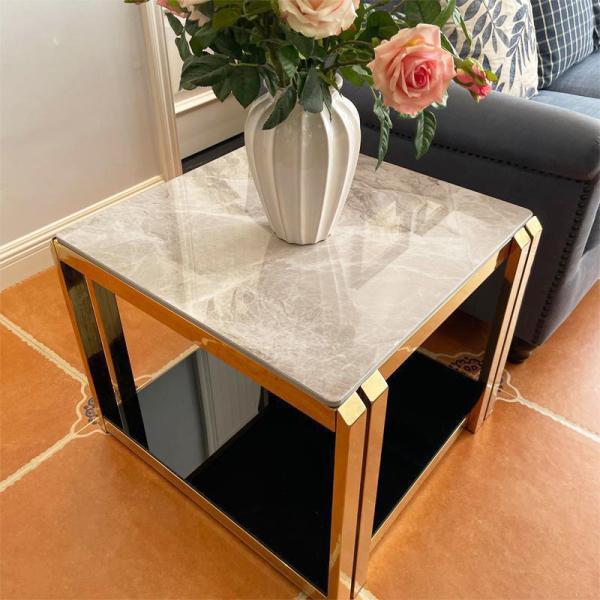 Quality White Marble Top Sofa Table Modern End Tables For Living Room wholesale