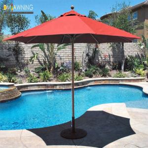 China Red Pop Up Outdoor Patio Umbrella 2.5m Beach Umbrella For Swimming Pool on sale