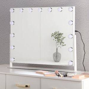Square Illuminated Vanity Mirrors Rechargeable Makeup Mirror