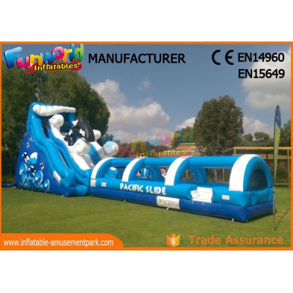 Silk Printing Commercial Banzai Inflatable Water Slides For Outdoor Entertainment