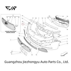 2013-2017 Ghibli Front Bumper With Headlight Spray Cap And Radar Hole Standard
