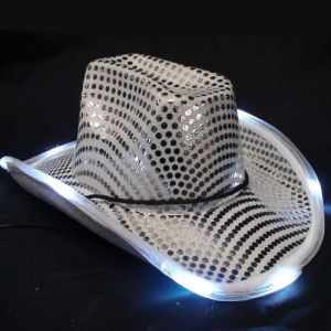 Neon Flash LED Light Up Hats Glow In Dark Flashing Lighted Cowboy Hats 5 Colors