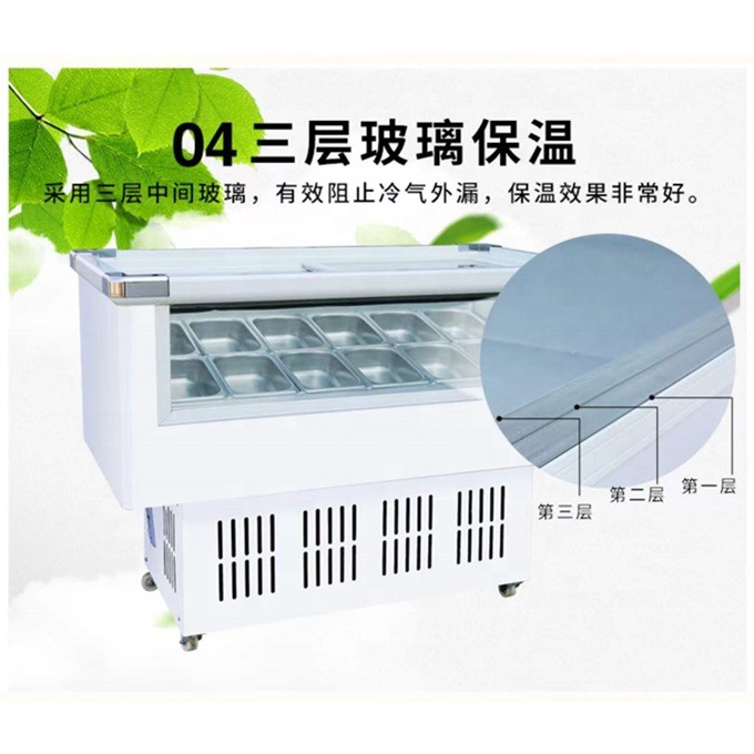 Automatic Defrost Super Performance Ice Cream Display Freezer with Low