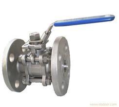 China 3-pc stainless steel flange ball full port valves ss304 CF8M on sale