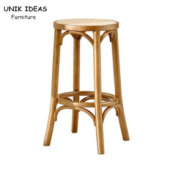 Quality 27.95" Classic Cafe Bar Stool Kitchen Rattan Breakfast Wooden Small Step Foot wholesale