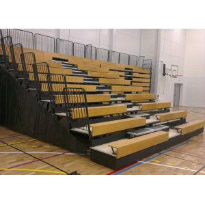 Timber Bench Modular Grandstands With Non - Marking Polyurethane Face Wheels