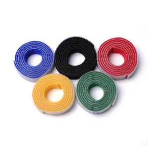 Cheap Hook loop Double Sided Roll for Computer cord wrap , 25m / roll for sale