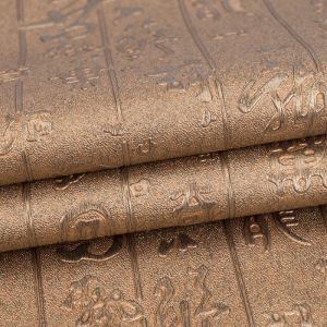 Wholesale PVC Artificial Synthetic Leather Chinoiserie Calligraphy Grain Pattern