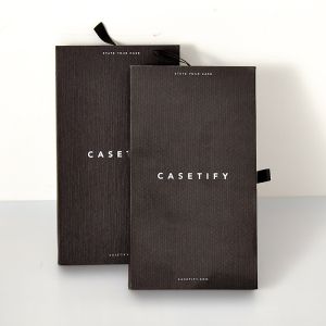 Customized Logo Black Cardboard Mobile Phone Case Packaging Drawer Box