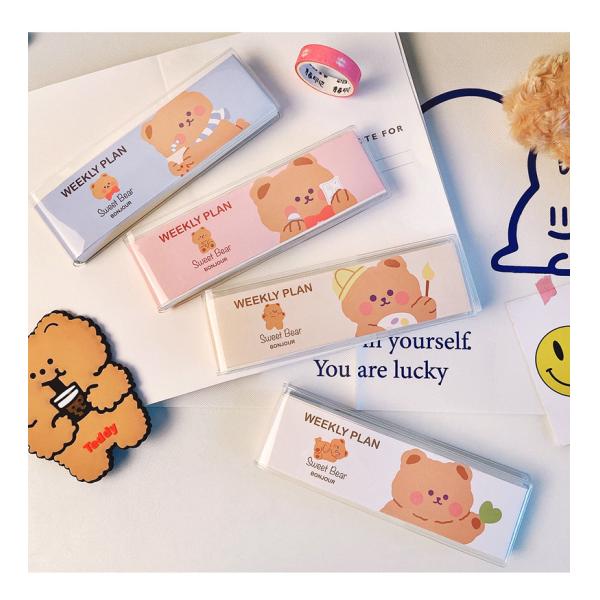 Cartoon Bear Week Plan Lovely Portable Mini Pocket Book Korean Ins Style Student Notepad