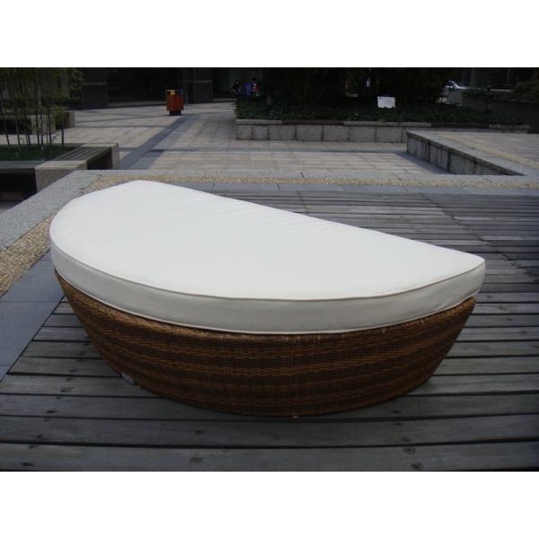 Quality Half Round Outdoor Rattan Daybed With White Cushion And Pillow wholesale