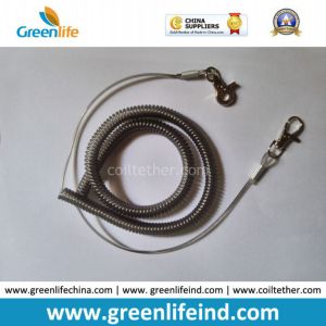 Heavy Duty High Pulling Wire Inside Plastic Spring Coiled Lanyard