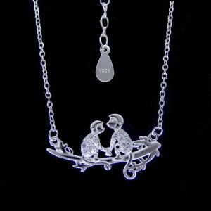 Sterling Silver Cubic Zirconia Single Stone Necklace With Cross Shape