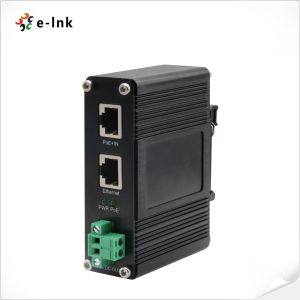 China Industrial PoE Splitter 5VDC 802.3at Gigabit 100m IP40 DIN Rail  on sale