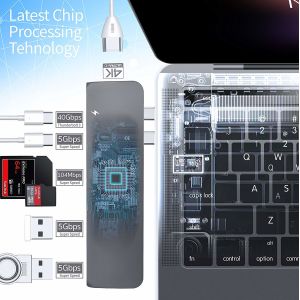 Type-C USB-C Hub Adapter For MacBook Pro SD/Micro SD CardReader Dual USB 3.0