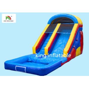 Blue 10 Steps Inflatable Water Slide 8*3M PVC Tarpaulin Double Stitching