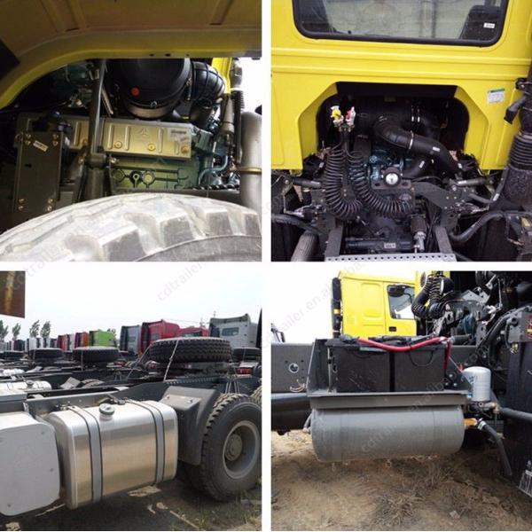 Sinotruk Howo 6x4 371hp Prime Mover Tractor Truck With Two Sleepers WD615.47 Engine