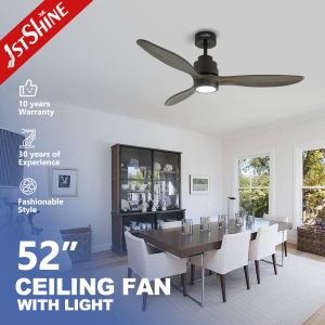 China Decorative Simple 3 Wooden Blade LED Ceiling Fans With Remote Control on sale