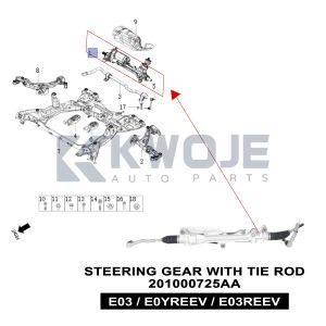 OEM 201000725AA Auto Parts Steering Gear With Tie Rod For Chery Exeed ES/ET/ES