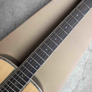 Custom 2020 New Real Abalone Aaaa All Solid Spruce Round Body Maple Binding