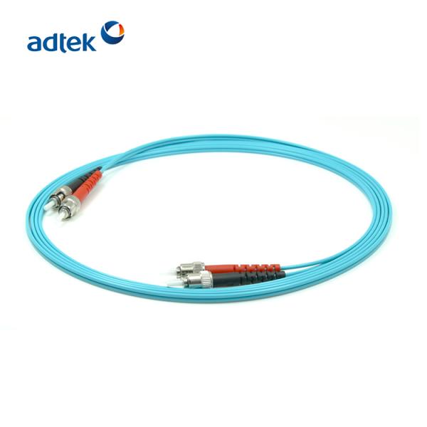 ST/UPC To FC/UPC DX OM3 Aqua Fiber Patch Cable 0.9mm for Data Center