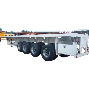 Cheap 3 4 Axles Flat Bed Semi Trailers 40 Ft Container Flatbed Semi Trailer For Sale In Tanzania for sale