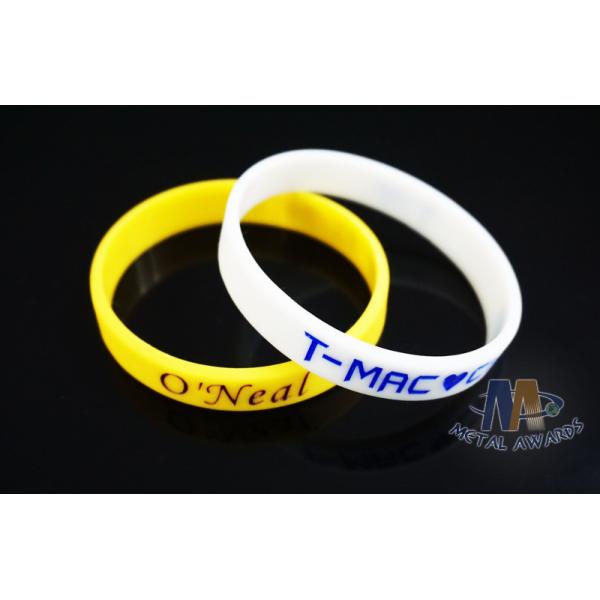 Quality Reflective Custom Printed Silicone Wristbands , Custom Rubber Band Bracelet wholesale