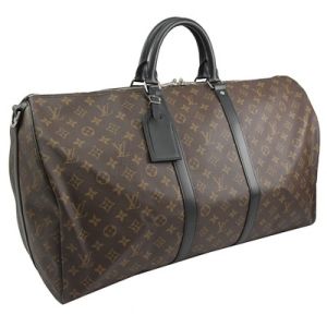 Macassar Coated Canvas LV Keepall BandoulièRe 55 Louis Vuitton M56714