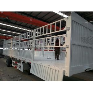 2axles 30 Ton Cargo Fence Turnable Towing Drawbar Full Trailer