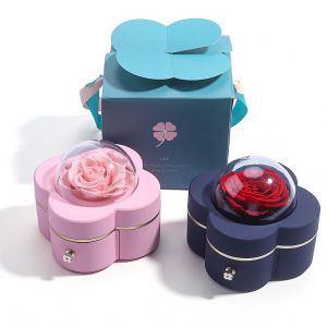 Four Leaf Clover Shape Spray Paint Drawer Jewelry Box for Sophisticated