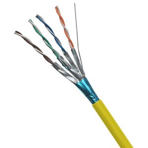 Yellow 23AWG CAT6A F FTP LSZH Ethernet Cable 500MHz 305m Length HDPE Insulation