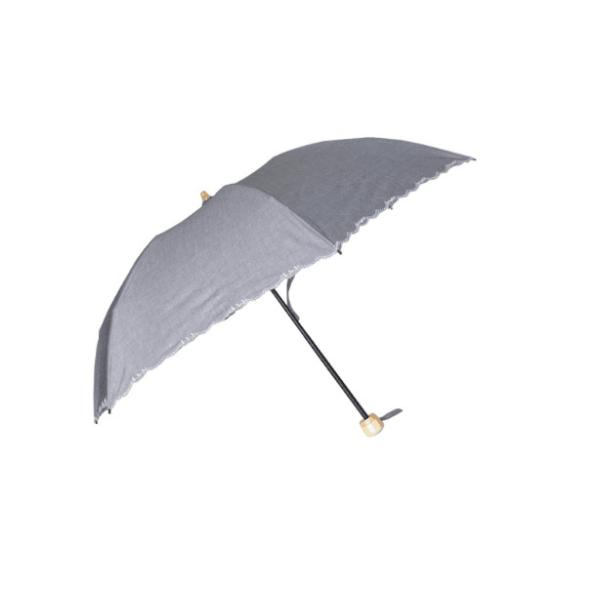 Quality 6 Ribs Super Mini Grey Manual Open Umbrella Plastic Cap Water Repellent Fabric wholesale