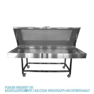 High Quality Stainless Steel Material Mortuary Trolley With Cover For Funeral