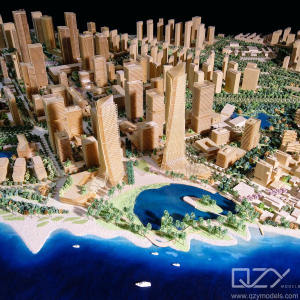 Quality Mini Basswood Architectural Physical Model Aecom 1/500 Customized wholesale