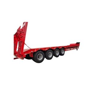 4 Axles 50 Tons Machinery Transport Low Bed Lorry Excavator Semi Lowbed Trailer