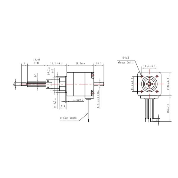 0.6Amp Nema 8 Lead Guide 19.05 Lead Screw Stepper Motor Tr3.5x0.6096 For Medical Machine
