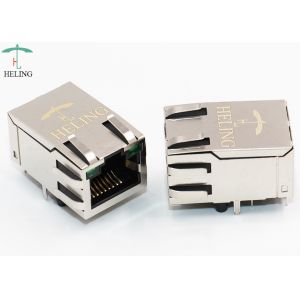 Side Entry PCB Mount 1000Base T RJ45 , 1000M RJ45 Female 8P8C Modular Jack