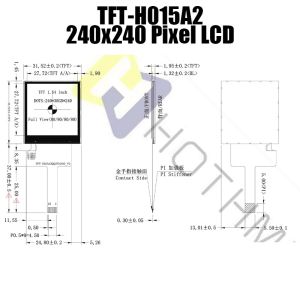 1.54" TFT LCD Display Module | 240X240 Square Panel For Wearable Devices