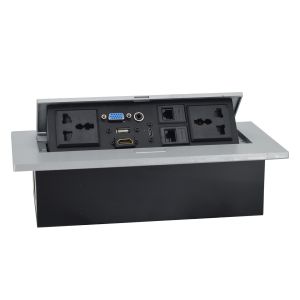 OEM/ODM Universal 16A/10A AC Outlets & Cat6 Data Port PopUp Design Tabletop